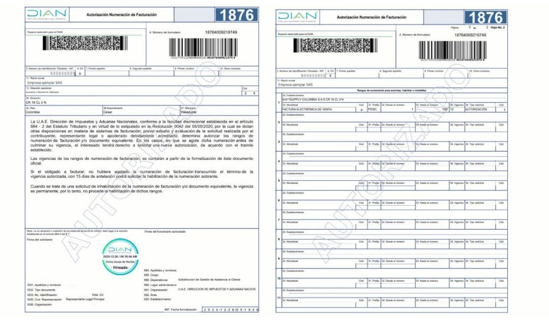 Emisión o Habilitación de numeración autorizada