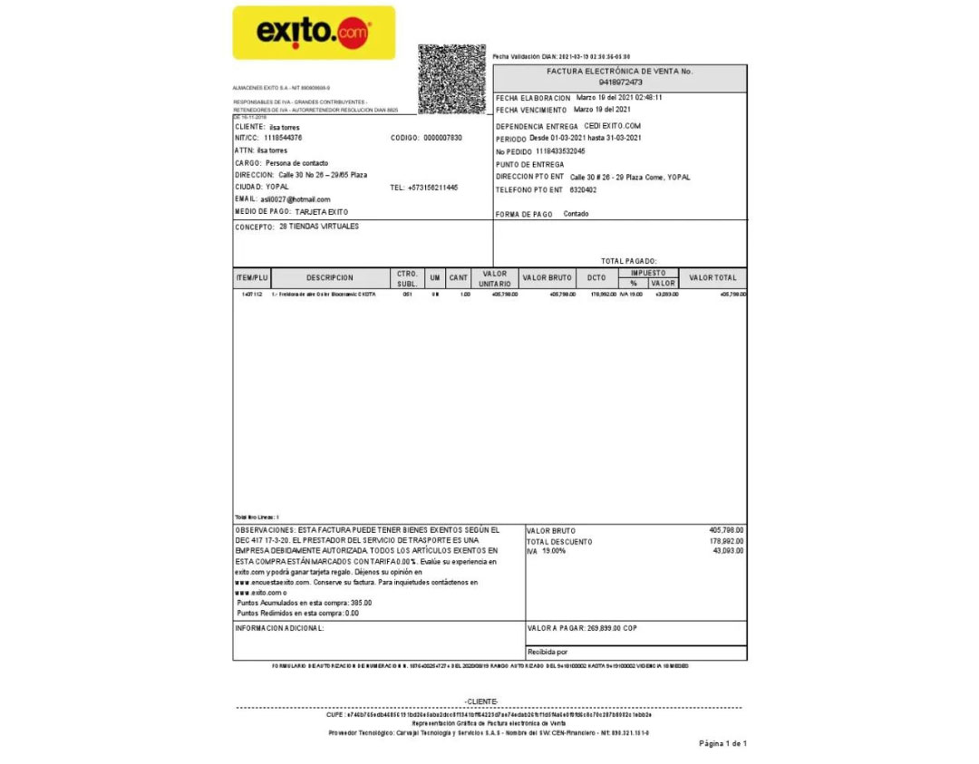 Elaboración de factura electrónica hasta 5 Facturas